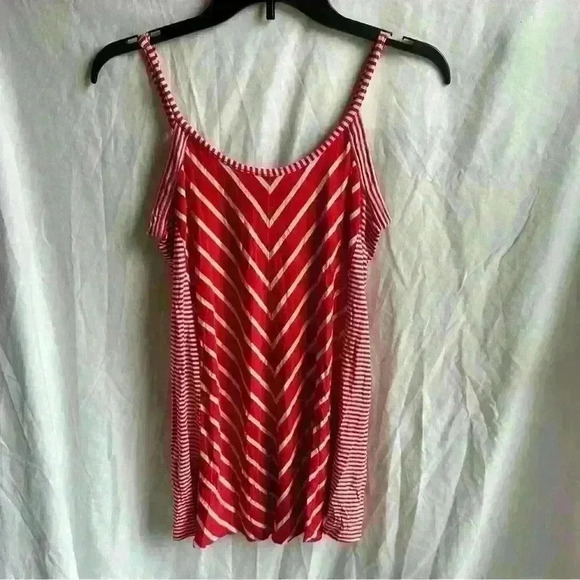 Jessica Simpson Maternity Red & White Striped Tank Adjustable Straps Size S - Picture 1 of 3